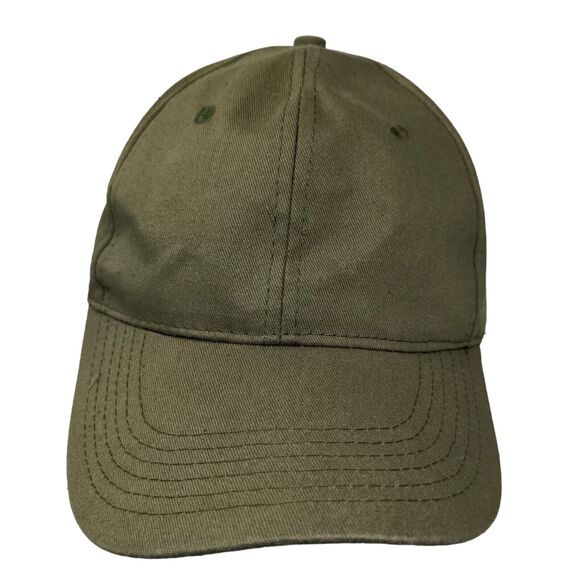 Unbranded Men's Strapback Hat Green Size 58CM Blank 100% Cotton - Picture 1 of 7